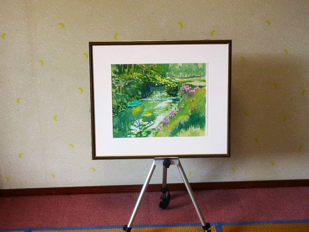 水彩画（春の小川）